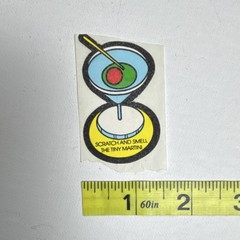 Vintage 1980s Tiny Martini Multicolor Food and Drink Scratch and Sniff Sticker