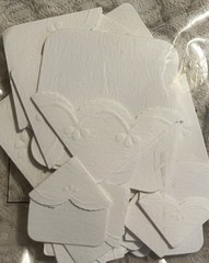 New Martha Stewart Photo Corners Adhesive Brown Ribbon White Embossed Set Of 2
