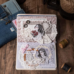 Fabric-Style Washi Sticker Set, 60PCS Vintage Ephemera for Scrapbooking, Journal