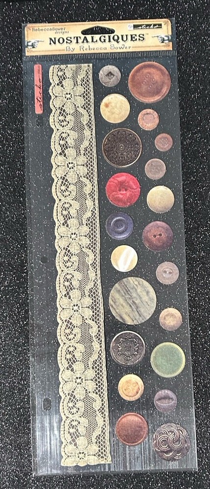 NEW~BUTTONS & LACE STICKERS(photo safe) By Rebecca Sower