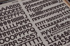 Mecanorma Dry Transfer Lettering A3 Black, Fonts #194 Benquiat Gothic 20mm