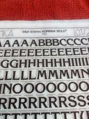 4 Letraset INSTANT LETTERING Transfer Letters Korinna BOLD 48pt 1