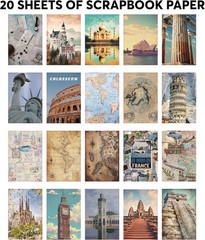 300+ Travel Stickers for Scrapbooking & 20 A5 Papers – Pre-Cut Washi Stickers…