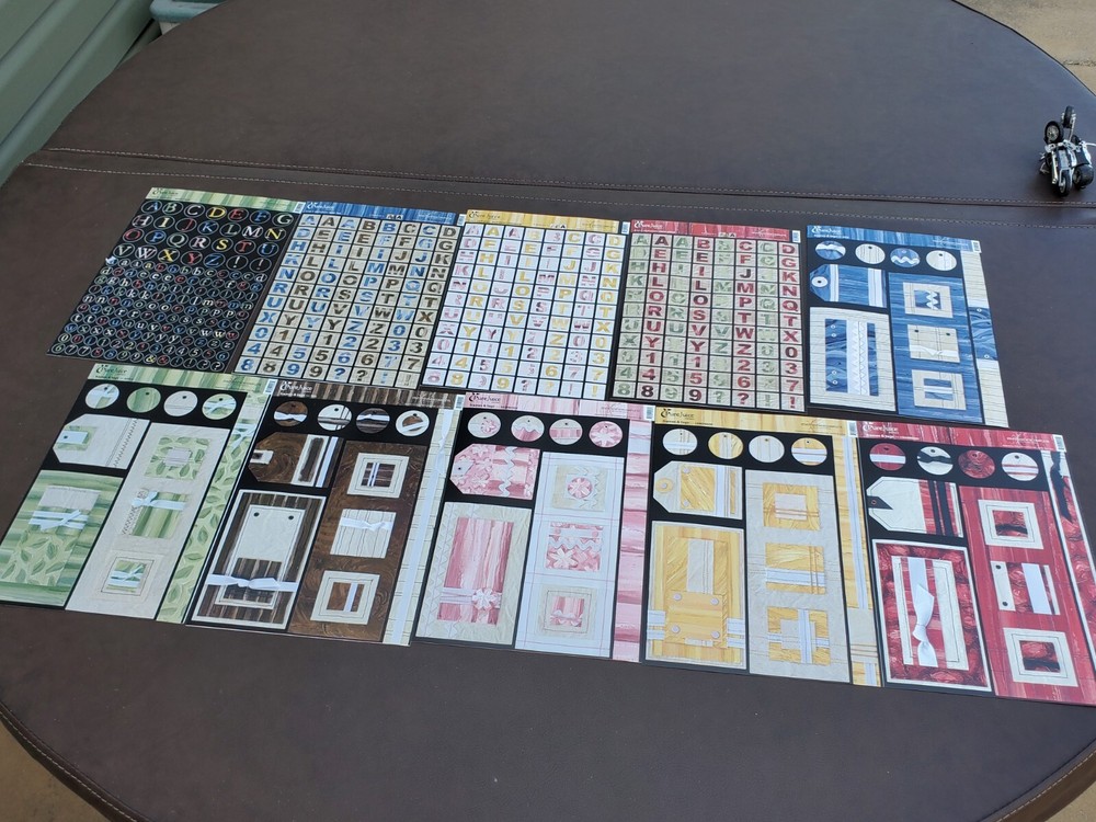 Pure Juice brand stickers alphabet letters, frames and tags sheets scrapbooking