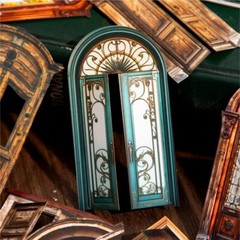 10Pcs Vintage Doors Stickers Junk Journal Album Card Crafts Scrapbooking Collage