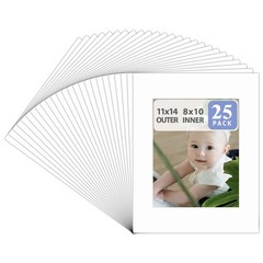 Golden State Art, Acid Free, Pack of 25 11×14 White Picture Mats Mattes with Whi