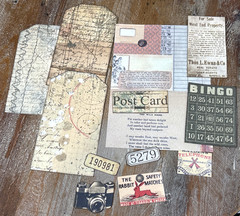 12 Pc DIY Vintage Tag Kit Junk Journal Collage Scrapbook Card Toppers Crafts