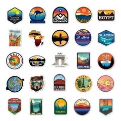 50pcs Architecture Stickers, History Monument Buildings Cultural Symbols 081