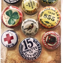 Tim Holtz Idea-ology Vintage Flair Buttons Sealed 12pc Scrapbook Ephemera