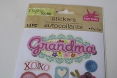 Crafter’s Square Paper Crafts 13PC Pop Up Stickers Grandma Scrapbooking Crafts