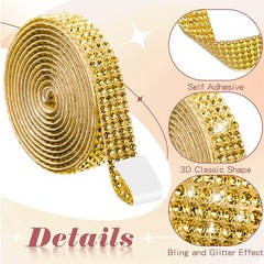 Self Adhesive Sparkling Rhinestone Ribbon Strips Crystal Sticker Trim DIY Decor