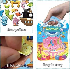 Reusable Puffy 3D Stickers – Dress Up Books with Princess, Mermaid, Fairy Themes
