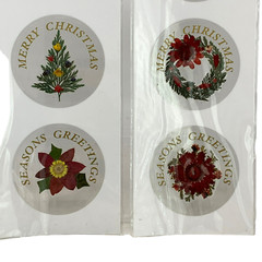 VICTORIA’S GARDEN Christmas Real Flower Stickers Set 6 Holiday Tree Wreath NEW