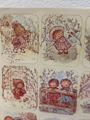 Rare Vintage Mary Hamilton Adorable Children Sticker Sheet 9 Stickers