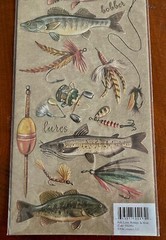 New! K & Co. Embossed «Fish, Lures, Bobbers & More…» Stickers Acid/Lignin Free