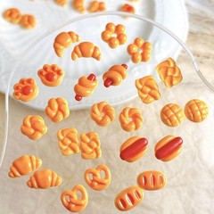 30PCS Cute Simulated Bread Toast Miniature Things for 0.47 inches, orange