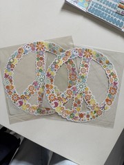 Little Yellow Bicycle Free Spirit Peace Fabric Glitter Stickers FS-202