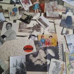 Vintage Junk Journal Paper Lot Ephemera Craft Bundle Old Photos Christmas Cards