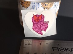Vintage Stickers Heart Sticker Mod VTG 80’s HTF Pink Poodle Dog