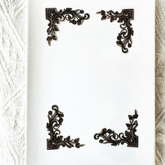 24Pieces Vintage Frame Corner Stickers, Scrapbook Decorative Paper Bronze