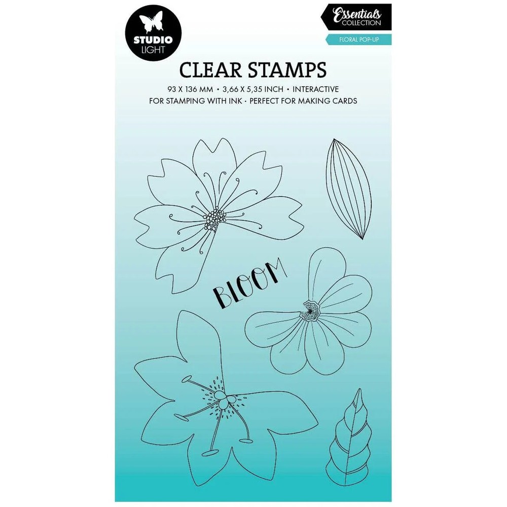 STUDIO LIGHT CLEAR ACRYLIC STAMPS – FLORAL POP UP