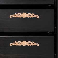 2PCS Wood Carving Sticky Flower Door Head Carving Flowers Solid Wood Applique