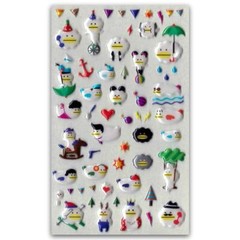 CUTE CLOUD DUCK STICKERS Pearl Finish Puffy Sticker Sheet Kid Craft Scrapbook