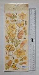 Tim Coffey Daffodils Flowers & Insects Embossed Stickers By K&Company RARE