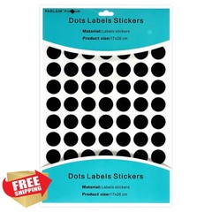 PARLAIM 1050pc Black Circle Stickers 0.75 Inch