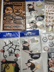 Lot Halloween Scrapbooking Stickers Pumpkins Haunted House Candy Corn #5 20pcs
