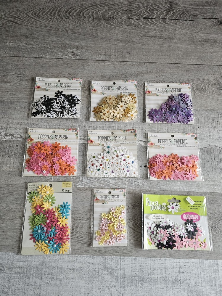 Scrapbooking Flowers LOT 3D Embellishments- Floral Spring RARE HTF #98