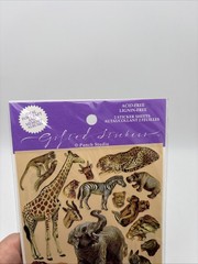 Vintage Safari Zoo Animals Stickers By Punch Studio The Gifted Line Sealed RARE