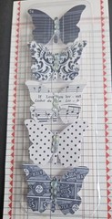 Chipboard 5 Black/White butterflies with gems Jenni Bowling scrapbooking 7×3