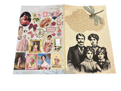 Vintage Collage Page Junk Journal Signature Cover Card Toppers Supply Scrapbook