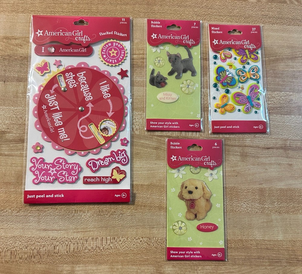 American Girl Crafts Lot of Bubble & Stacked Stickers 2010 NEW