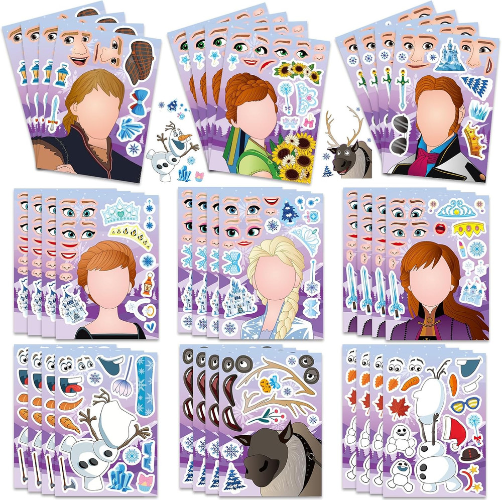 36PCS Make a Face Stickers for Kids, Birthday Party Favors Stickers for Kids, Fu
