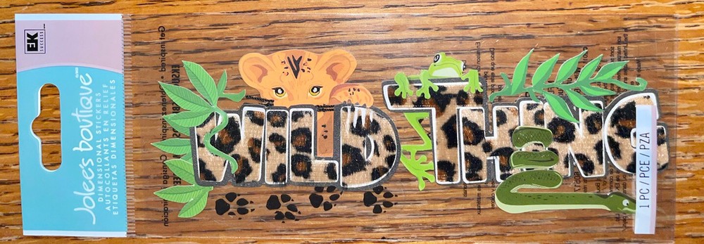 JOLEES ~ WILD THING ~ Title Animal Zoo Tiger Snake Frog Safari Jungle Stickers