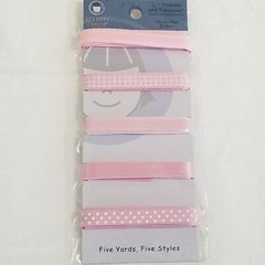 NEW Lot 3 Li’l Davis Designs Ribbon Gingham Polka Dot Solid Blue Pink Red -B