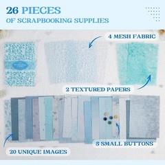 Versatile Blue Scrapbook Paper & Fabric Set – Perfect for Boys’ Birthday Crafts