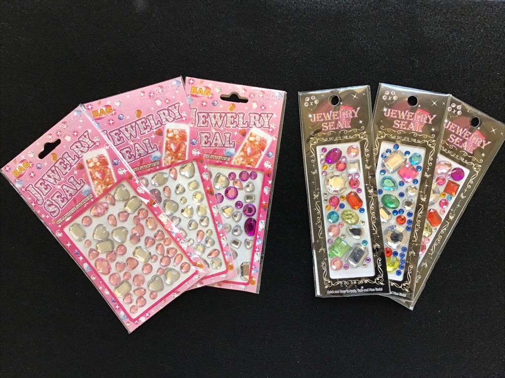 Rhinestone Stickers Set Of 6 pack Colorful Self Adhesive DIY Gemstones St-129