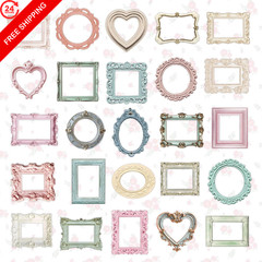 100 Pcs Vintage Frame Decorative Stickers – Scrapbooking Supplies for Color-1