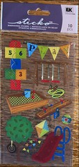 Sticko Play Ground Slide Sandbox Tire Swing Kite Hop Scotch School Recess Park