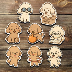 Poodle Dog Stickers – Cute Chibi Vinyl Set for Laptop, Water Bottle & Planner