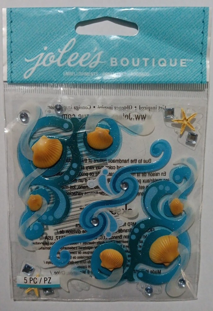 Jolee’s Boutique Embellishment Sea Flourishes Shells Starfish Ocean Scrapbooking