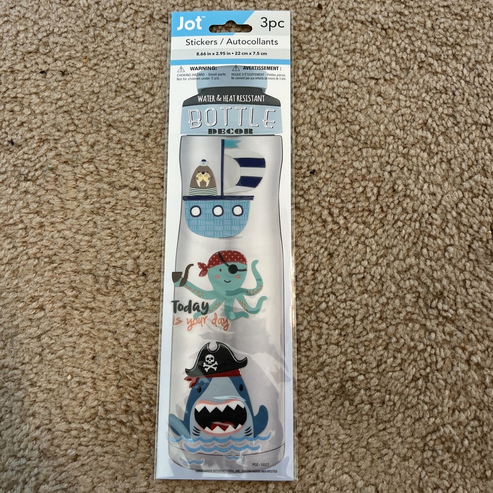 *Jot Stickers Water Bottle Nautical