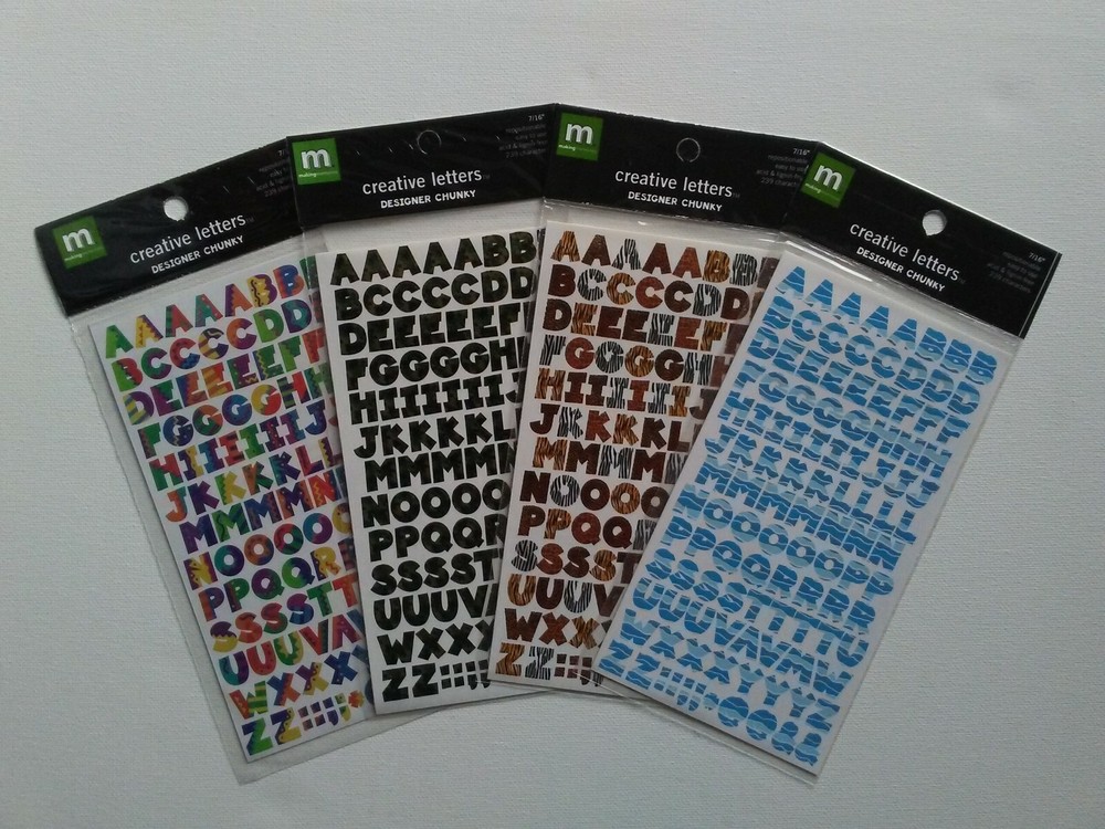 Making Memories Acid/Lignin Free Creative Letter Number Stickers Designer Chunky