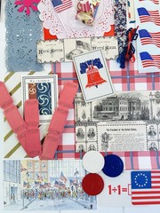 VTG Americana Ephemera July 4th Patriotic 50+ Pcs Junk Journaling Scrapbooking