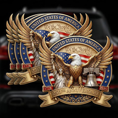 USA 250Th Anniversary Stickers 4 Pcs, American 250 1776-2026 Patriotic