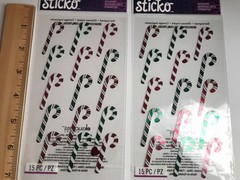 EK Success Sticko Candy Canes Scrapbook Stickers Lot Christmas Holiday Stockings
