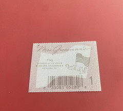 Vtg Mrs Grossman’s American Flag USA Light Blue Backing Sticker Mod